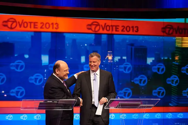 Joe Lhota and Bill de Blasio at last week's debate